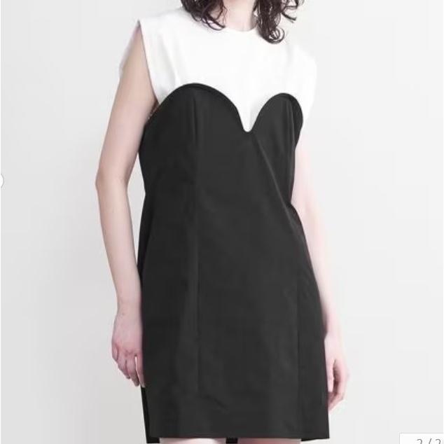 AEWEN MATOPH イウエン マトフ ビスチェコンビミニワンピース 8726-222-0081 Free WHITE/BLACK ユナイテッドアローズ ノースリーブ ドレス |  | 02