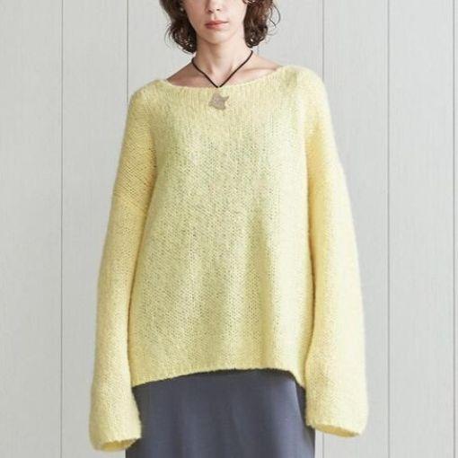 H BEAUTY＆YOUTH エイチ ビューティーアンドユース ウールアルパカブレンドニットプルオーバー 1613-199-3577 Free YELLOW セーター |  | 02