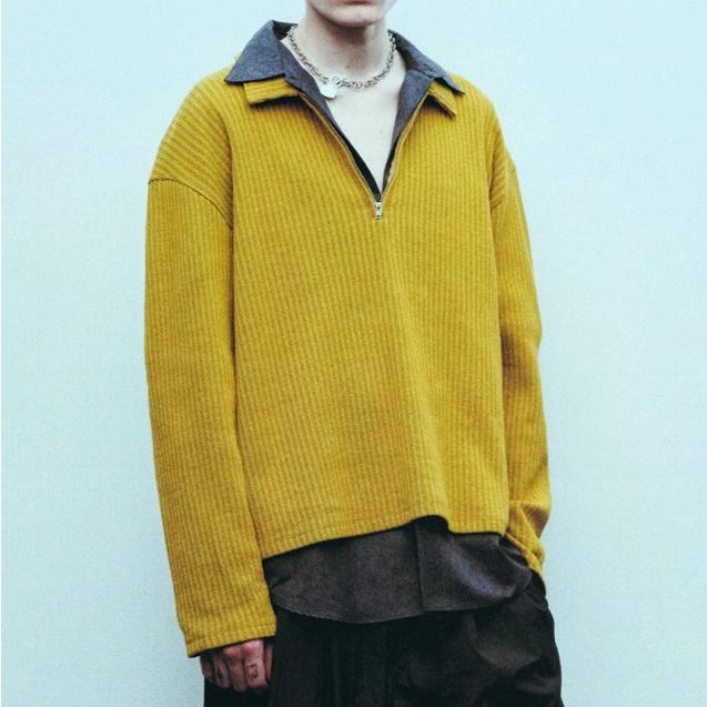 International Gallery BEAMS ビームス 25SS 日本製 ハーフジップ 畦編み ニットポロ 23-12-2004-262 S YELLOW IG 長袖 ポロシャツ |  | 03