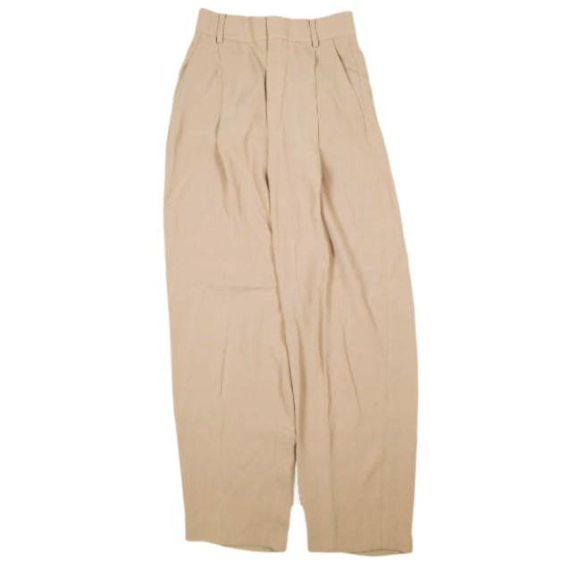 6 ROKU BEAUTY＆YOUTH ロク ビューティーアンドユース GEORGETTE TUCK PANTS ジョーゼットタックパンツ 8614-202-0175 34 BEIGE g26142 | 
