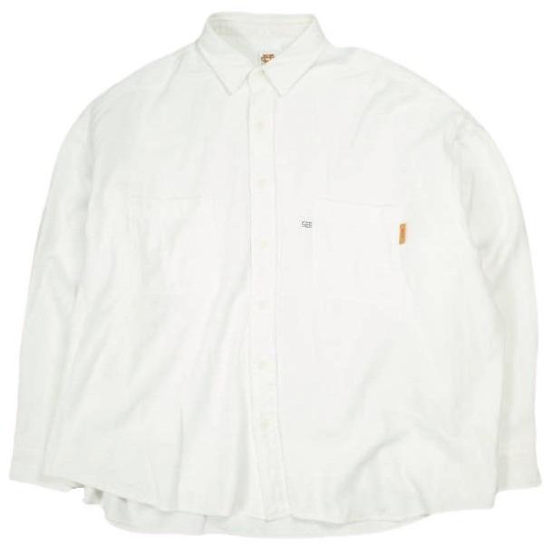 SEE SEE x URBS シーシー 25AW 別注 日本製 BIG SHIRT WASHED NEL ウォッシュドフランネル ビッグシャツ L WHITE 長袖 トップス g26159 | 