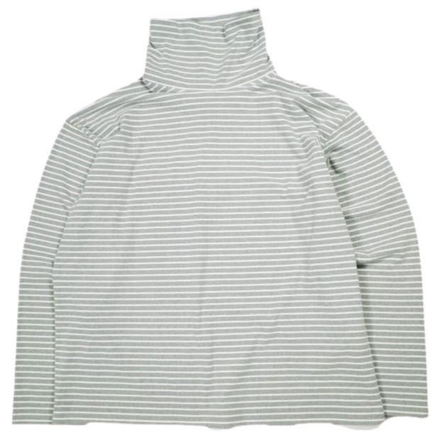 URBAN RESEARCH アーバンリサーチ 23AW 起毛ボーダールーズタートルTシャツ UR37-11B006 L LT.GRAY 長袖 ロングスリーブ タートルネック | 