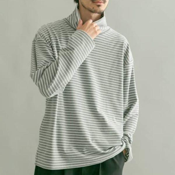 URBAN RESEARCH アーバンリサーチ 23AW 起毛ボーダールーズタートルTシャツ UR37-11B006 L LT.GRAY 長袖 ロングスリーブ タートルネック |  | 02