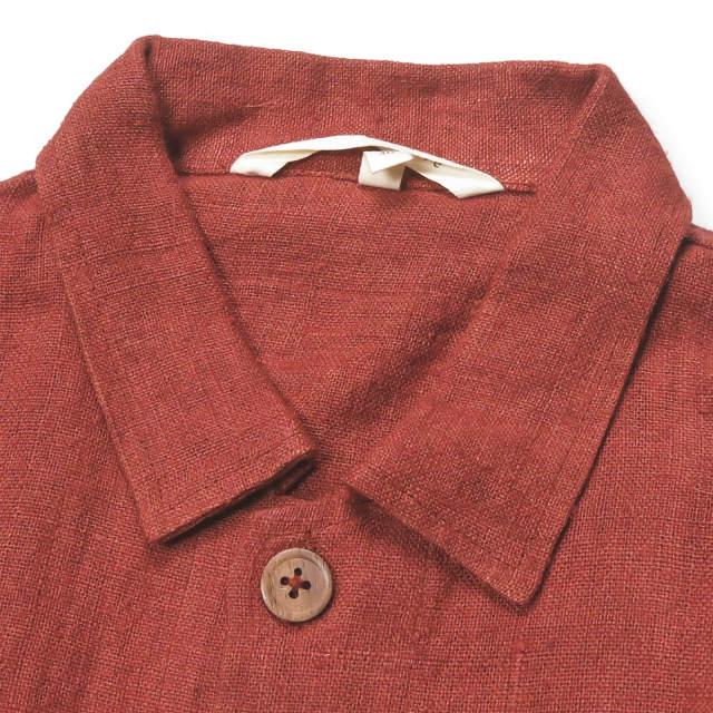 新品 Lanefortyfive レーンフォーティーファイブ M510 - Summer Coat リネンステンカラーコート 40 Rust Orange サマーコート g2619 |  | 03