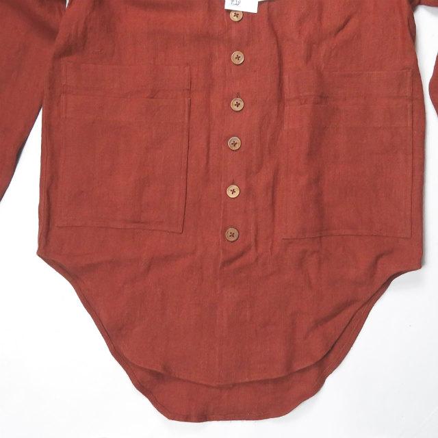 新品 Lanefortyfive レーンフォーティーファイブ M510 - Summer Coat リネンステンカラーコート 40 Rust Orange サマーコート g2619 |  | 05