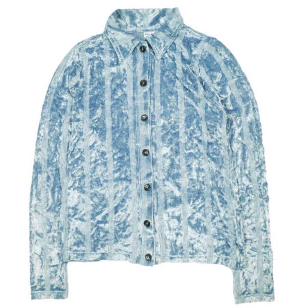 miller x ADAM ET ROPE ミラー アダムエロペ 24AW 別注 VELOUR CARDIGAN ベロアカーディガン RM244-2179AR Free ブルー シャツ トップス | 