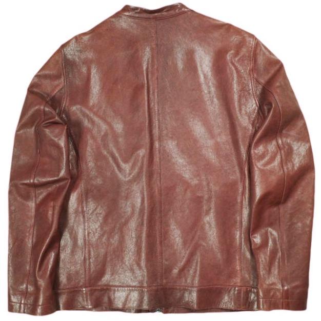 291295＝HOMME ニーキューイチニーキューゴオム ラムレザー シングルライダースジャケット 564-1101 3 ワインレッド 革ジャン アウター |  | 01