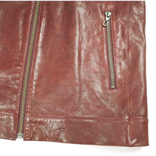 291295＝HOMME ニーキューイチニーキューゴオム ラムレザー シングルライダースジャケット 564-1101 3 ワインレッド 革ジャン アウター |  | 03