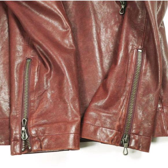 291295＝HOMME ニーキューイチニーキューゴオム ラムレザー シングルライダースジャケット 564-1101 3 ワインレッド 革ジャン アウター |  | 04