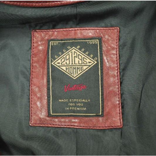 291295＝HOMME ニーキューイチニーキューゴオム ラムレザー シングルライダースジャケット 564-1101 3 ワインレッド 革ジャン アウター |  | 06