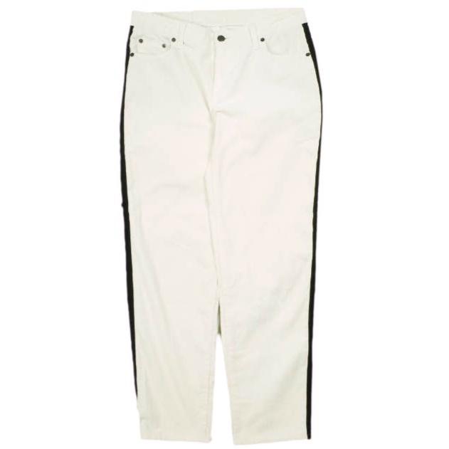 Lucien Pellat-Finet ルシアンペラフィネ 日本製 サイドラインストレッチコーデュロイパンツ 28 OFF WHITE スリム ボトムス g26271 | 