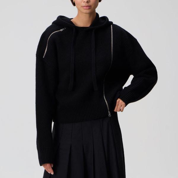 KITH NYC キスニューヨークシティ 25AW Women Juni Zipper Sweater Hoodie ジッパー付きセーターパーカー 25080061000540 XS BLACK ニット |  | 02