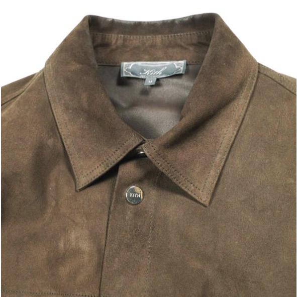 KITH NYC キスニューヨークシティ 25AW Suede Apollo Shirt スエードアポロシャツ 2505006000530 M Derby ラムレザージャケット トップス |  | 03