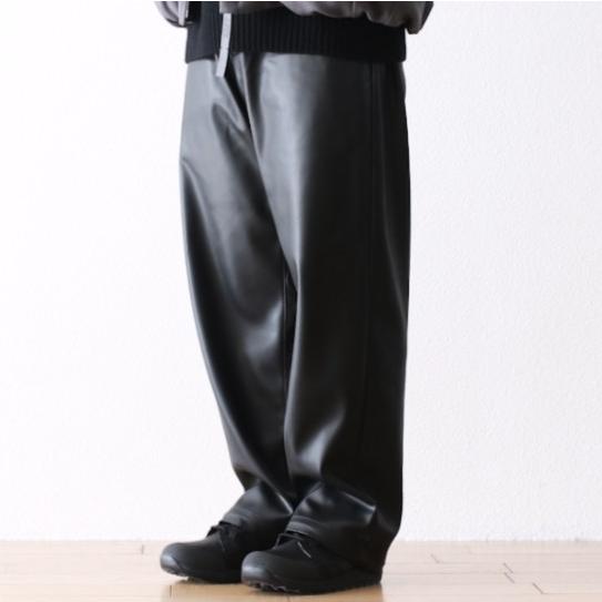 N.HOOLYWOOD ミスターハリウッド コンパイルライン 25AW LEATHER PANTS フェイクレザー ワイドイージーパンツ 2254-CP03-052 40 BLACK |  | 02