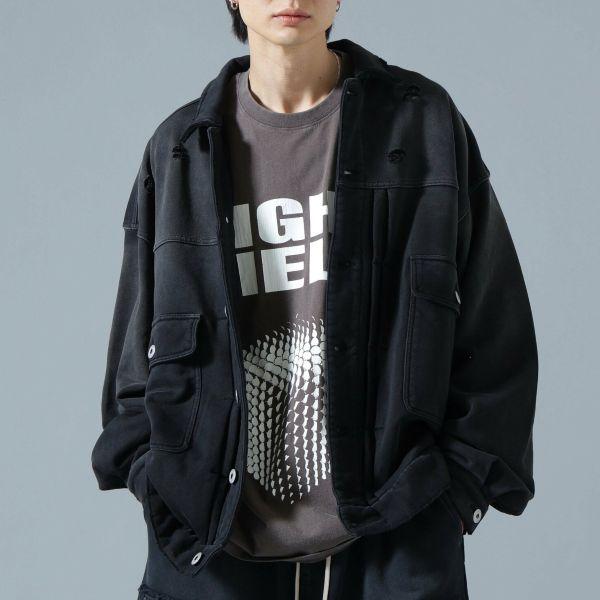 Danke Schon ダンケシェーン SULFUR SWEAT 2ND JACKET ダメージ加工スウェットトラッカージャケット Free BLACK サンプル品 アウター |  | 02