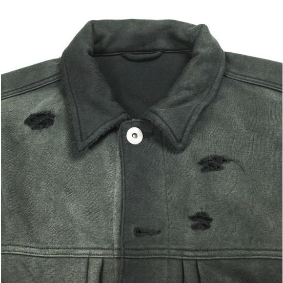 Danke Schon ダンケシェーン SULFUR SWEAT 2ND JACKET ダメージ加工スウェットトラッカージャケット Free BLACK サンプル品 アウター |  | 03