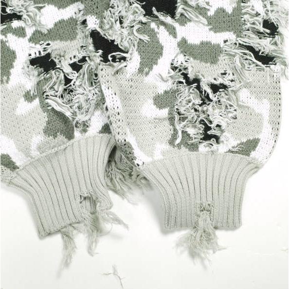 Danke Schon ダンケシェーン CAMO KNIT DRIVERS ダメージ加工 カモフラージュドライバーズニット GRAY サンプル品 カーディガン ジャケット |  | 04