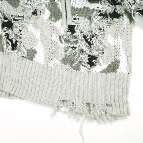 Danke Schon ダンケシェーン CAMO KNIT DRIVERS ダメージ加工 カモフラージュドライバーズニット GRAY サンプル品 カーディガン ジャケット |  | 05