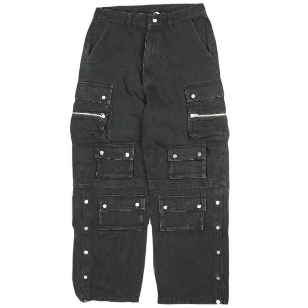 Danke Schon ダンケシェーン 24AW 11oz DENIM HOOK SNAP POCKET CARGO PANTS デニムホックスナップポケットカーゴパンツ BLACK サンプル品 | 