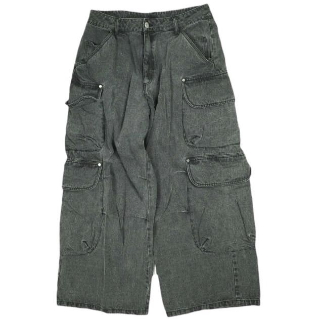 Danke Schon ダンケシェーン 12OZ CHEMICAL DENIM CARGO PANTS 12オンスケミカルデニムカーゴパンツ Free BLACK サンプル品 ボトムス | 