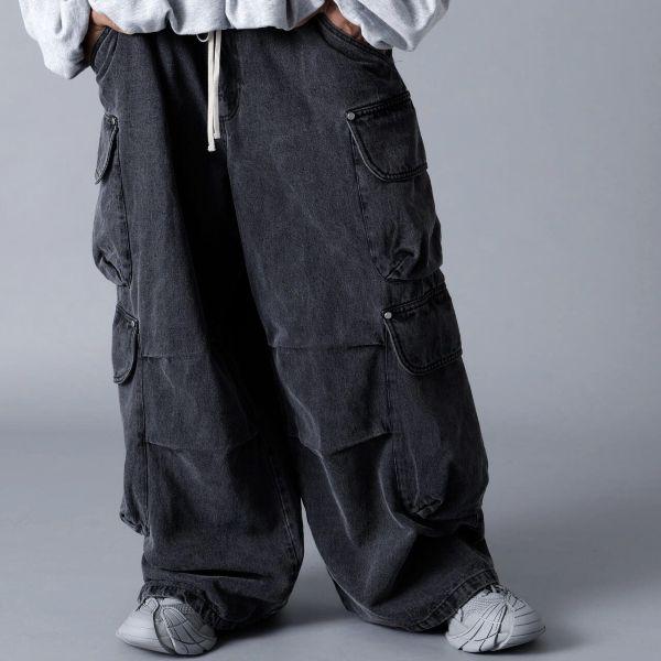 Danke Schon ダンケシェーン 12OZ CHEMICAL DENIM CARGO PANTS 12オンスケミカルデニムカーゴパンツ Free BLACK サンプル品 ボトムス |  | 02