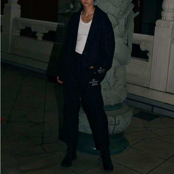 sulvam x BLACK EYE PATCH サルバム ブラックアイパッチ TAILORED JACKET ブークレウール ピンストライプ テーラードジャケット XL NAVY 1B |  | 02