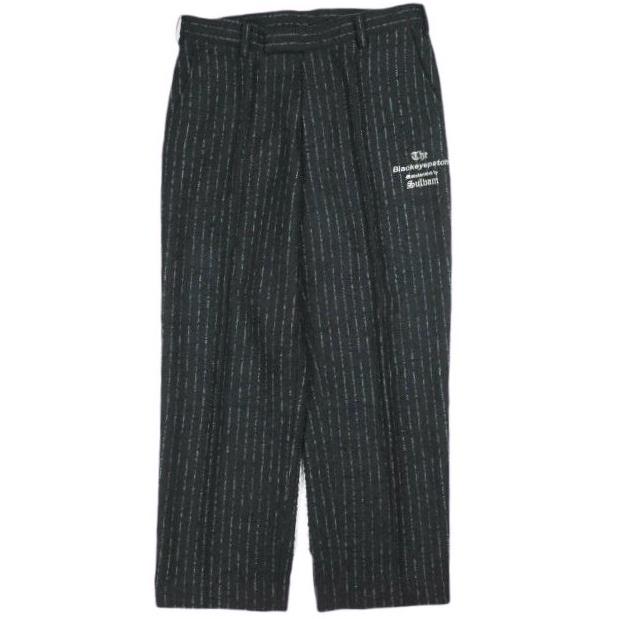 sulvam x BLACK EYE PATCH サルバム ブラックアイパッチ 19AW 別注 TAILORED PANTS ブークレウール ピンストライプ テーラードパンツ L NAVY スラックス ボトムス【中古】【sulvam × BLACK EYE PATCH】 sulvam x BLACK EYE PATCH サルバム ブラックアイパッチ 別注 TAILORED