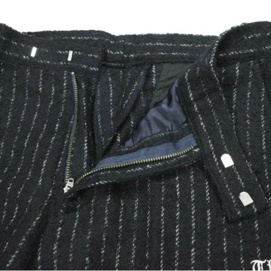 sulvam x BLACK EYE PATCH サルバム ブラックアイパッチ 別注 TAILORED PANTS ブークレウール ピンストライプ テーラードパンツ L NAVY |  | 04