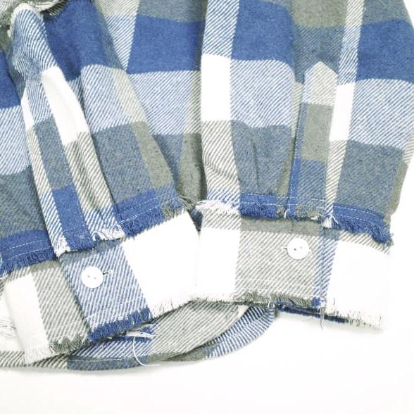 新品 Danke Schon ダンケシェーン 25AW FLANNEL DAMAGE SHIRTS BLOCK ダメージ加工 フランネルチェックシャツ UNS24033B-0DS L BLUE |  | 05