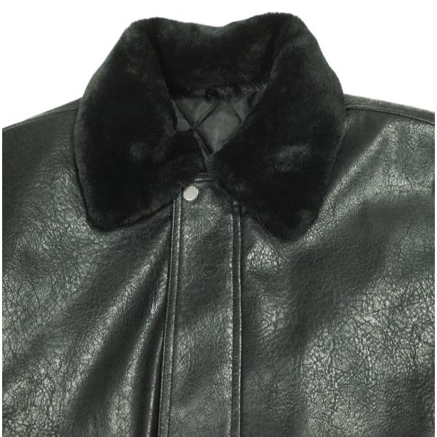 Danke Schon ダンケシェーン PULEATHER A2 BLOUSON フェイクレザー フライトジャケット Free BLACK 革ジャン サンプル品 A-2 ボア アウター |  | 03
