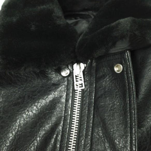 Danke Schon ダンケシェーン PULEATHER A2 BLOUSON フェイクレザー フライトジャケット Free BLACK 革ジャン サンプル品 A-2 ボア アウター |  | 04
