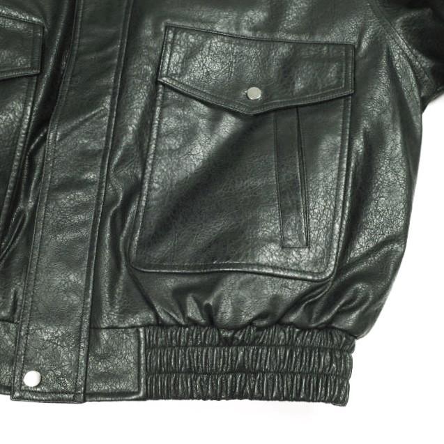 Danke Schon ダンケシェーン PULEATHER A2 BLOUSON フェイクレザー フライトジャケット Free BLACK 革ジャン サンプル品 A-2 ボア アウター |  | 05