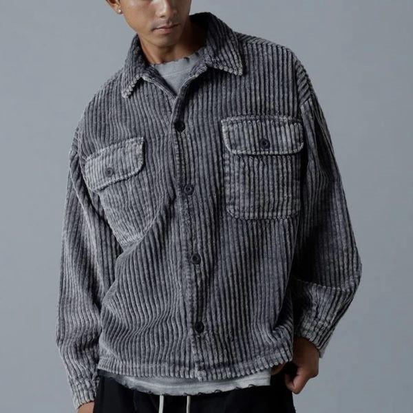 Danke Schon ダンケシェーン 25AW 2.5W CHEMICAL CODUROY SHIRT ケミカルコーデュロイシャツ Free グレー サンプル品 LHP オーバーサイズ |  | 02