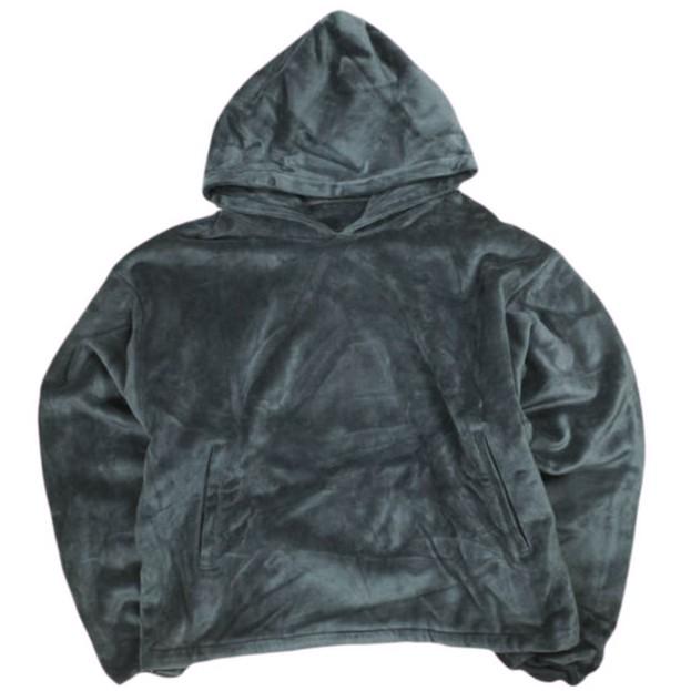 Danke Schon ダンケシェーン W-FACE VELOUR PULL HOODY ダブルフェイス ベロアプルオーバーパーカー Free チャコールグレー サンプル品 | 
