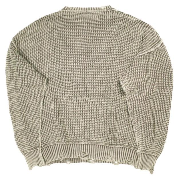 Danke Schon ダンケシェーン PIGMENT STONEWASH DAMAGE AZE CREWNECK ストーンウォッシュ ダメージ加工畦編みクルーネックニット セーター |  | 01