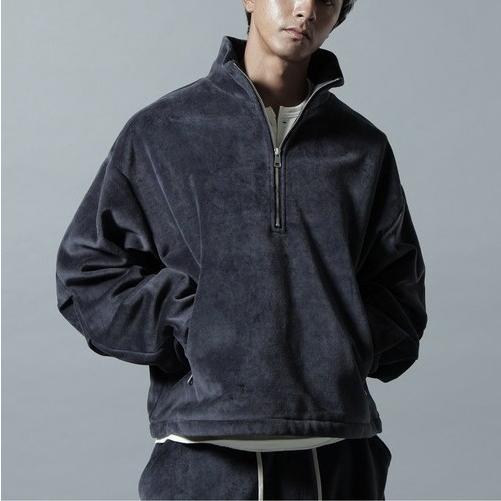 Danke Schon ダンケシェーン W-FACE VELOUR HALF ZIP STAND ダブルフェイス ベロアハーフジップ スタンドカラー サンプル品 スウェット |  | 02