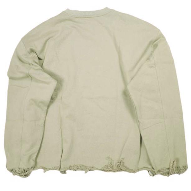 Danke Schon ダンケシェーン CUT FRINGE SWEAT CREWNECK BLACK カットフリンジクルーネックスウェット L BEIGE トレーナー オーバーサイズ |  | 01