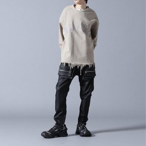 Danke Schon ダンケシェーン CUT FRINGE SWEAT CREWNECK BLACK カットフリンジクルーネックスウェット L BEIGE トレーナー オーバーサイズ |  | 02
