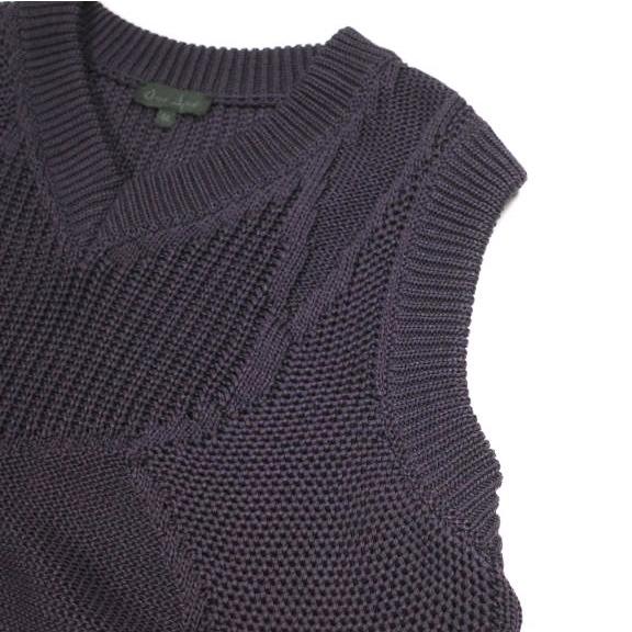 新品 Omar Afridi オマールアフリディ 22SS PANELLED VEST パネルVネックニットベスト 46 ARABIS PURPLE セーター 定価66,000円 トップス |  | 05