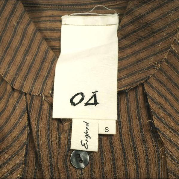 新品 Omar Afridi オマールアフリディ KAKISHIBU STRIPES LINEN ATELIER SHIRTS 柿渋染めストライプ リネンラウンドカラーロングシャツ S |  | 03
