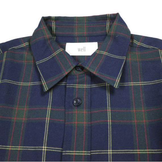 新品 well ウェル 21AW 日本製 HEMMING SHIRT ウールチェックシャツ WB21YY01 1 NAVY 長袖 トップス g26409 |  | 04