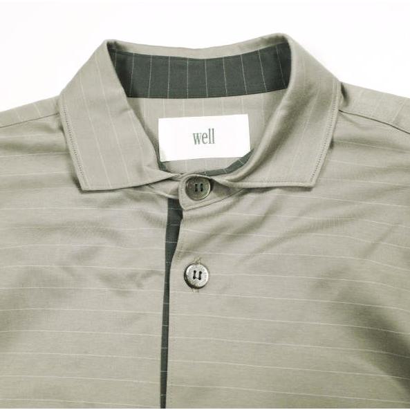 新品 well ウェル 20AW 日本製 ストレッチボーダーロングスリーブシャツ WB20YY01 1 GREIGE 長袖 ピンストライプ トップス g26413 |  | 02