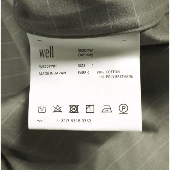 新品 well ウェル 20AW 日本製 ストレッチボーダーロングスリーブシャツ WB20YY01 1 GREIGE 長袖 ピンストライプ トップス g26413 |  | 06