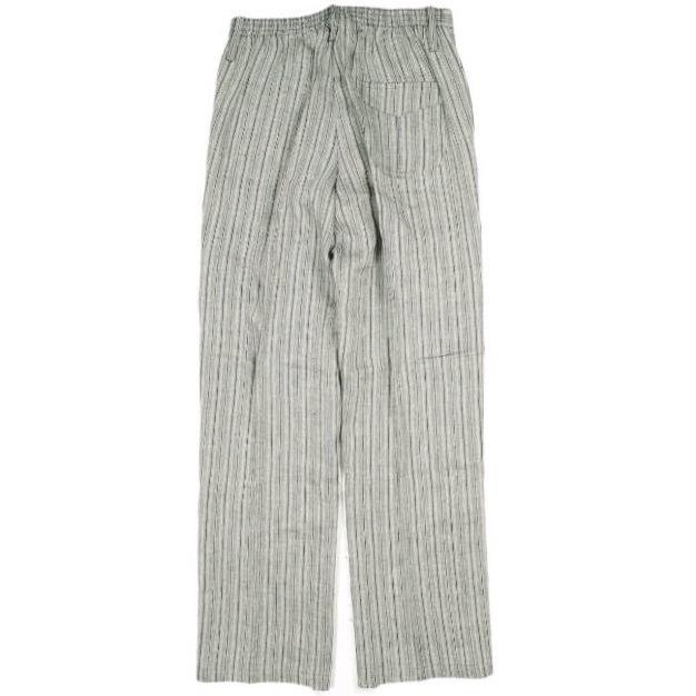 新品 well ウェル 21SS 日本製 SOMEONE'S CLOSET TUCKED PANTS ストライプリネン1タックパンツ WP21XX03 1 CHARCOAL イージー ボトムス |  | 01