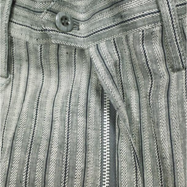 新品 well ウェル 21SS 日本製 SOMEONE'S CLOSET TUCKED PANTS ストライプリネン1タックパンツ WP21XX03 1 CHARCOAL イージー ボトムス |  | 03
