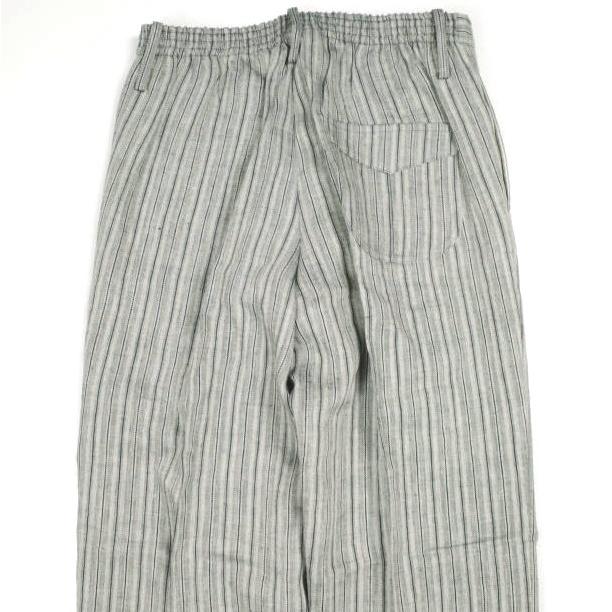 新品 well ウェル 21SS 日本製 SOMEONE'S CLOSET TUCKED PANTS ストライプリネン1タックパンツ WP21XX03 1 CHARCOAL イージー ボトムス |  | 04