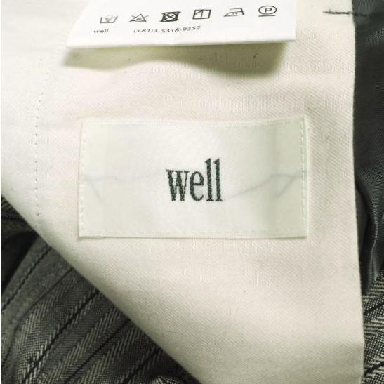 新品 well ウェル 21SS 日本製 SOMEONE'S CLOSET TUCKED PANTS ストライプリネン1タックパンツ WP21XX03 1 CHARCOAL イージー ボトムス |  | 06