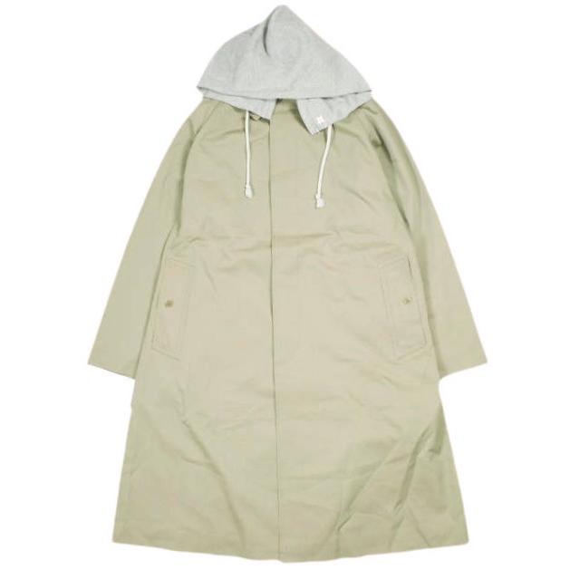 新品 un/unbient アン ウールコットンギャバジン バルマカーンコート UNACT0819 2 KHAKI アンビエント フード ステンカラー 定価104,500円 | 