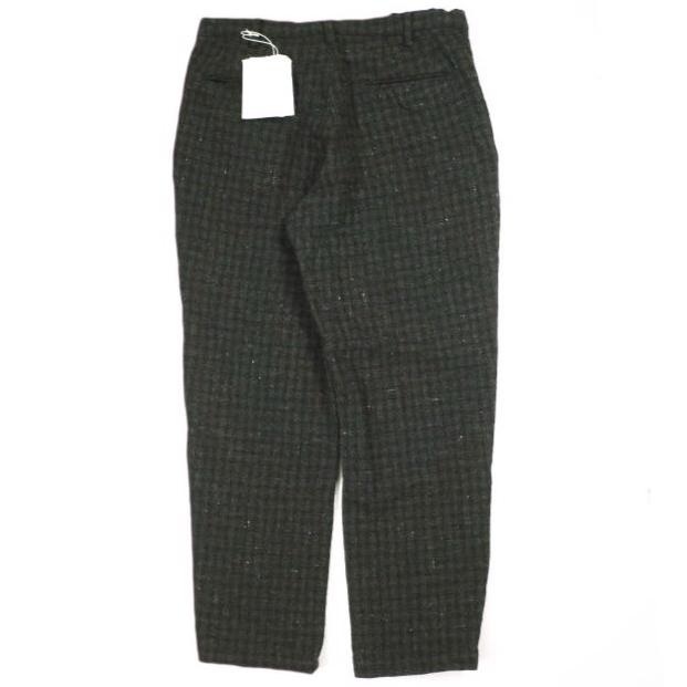 新品 un/unbient アン CLASSIC WOOL TWEED 1TUCK PANTS クラシックウールツイード1タックパンツ UNAP4319 2 Black Brown Check チェック |  | 01