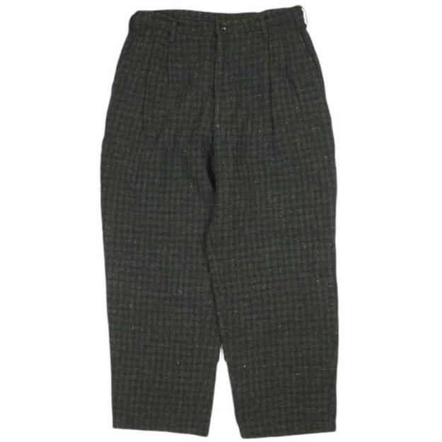 新品 un/unbient アン CLASSIC WOOL TWEED 2TUCK PANTS クラシックウールツイード2タックパンツ UNAP4419 2 Black Brown Check チェック | 